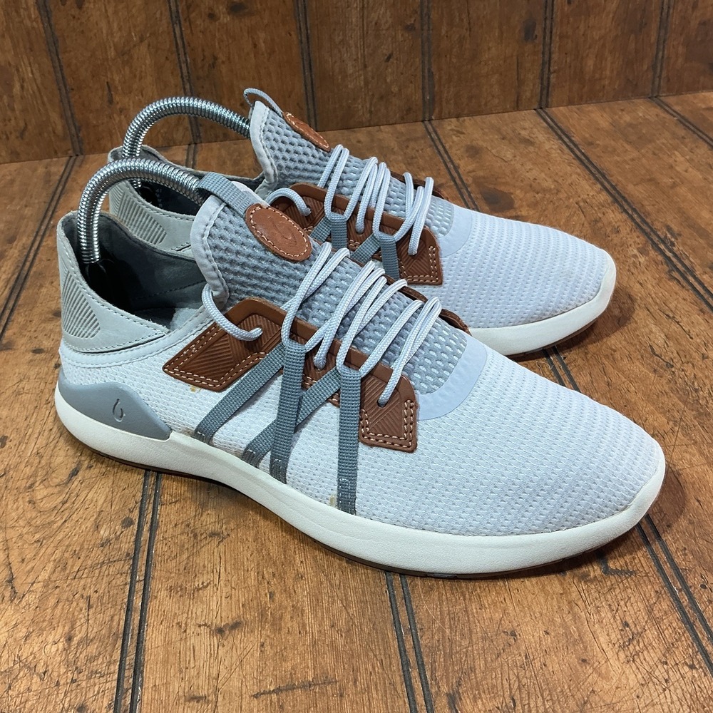 OluKai Mio Li Shoes Mens Size 8 Gray Comfort Mesh Low Top Casual Beach Sneakers